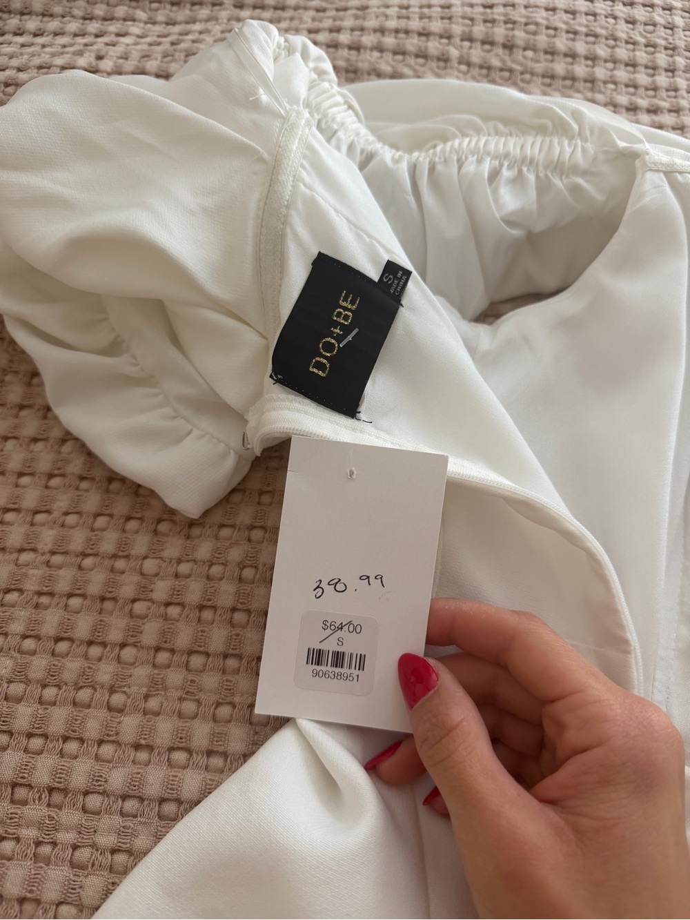 White Off-Shoulder Ruffle Mini Dress - Picture 5 of 5